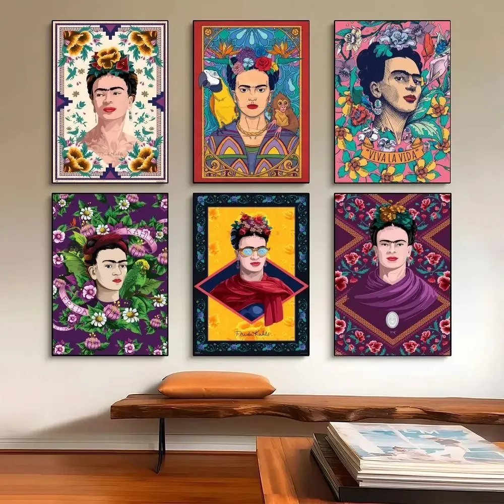 Hot F-Frida K-Kahlo Art Painting Calligraphy Frameless Canvas Poster Wall Art Perfect For Hallway Home Decoration Holiday Gifts