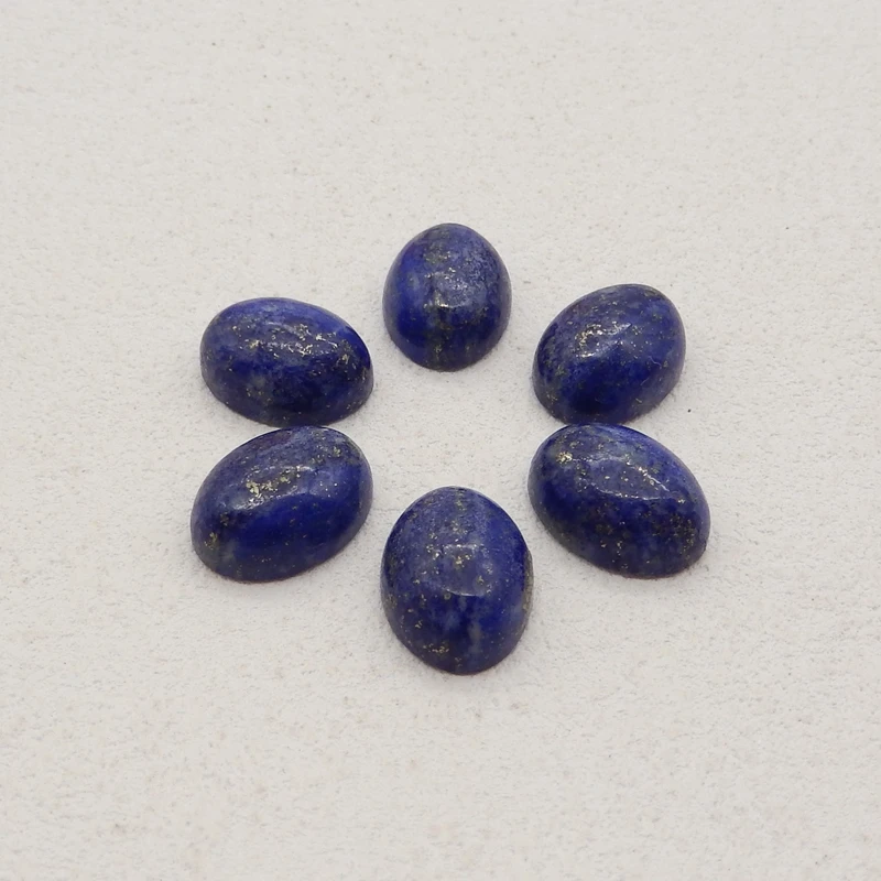 6pcs Natural Stone Cabochons Lapis Lazuli Cameo Fit DIY Ring Bracelet Necklace Earrings Making Jewelry Finding 16x12x7mm 15g