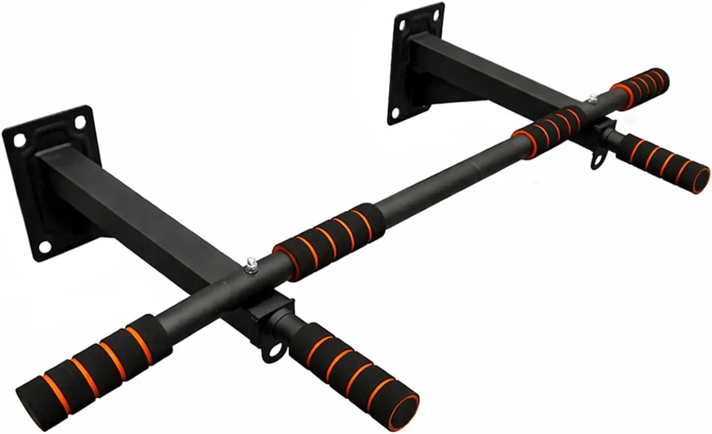 Wand- & freistehende Klimmzugstange, Sportgerät für das Heimtraining, Klimmzugstange inklusive Montageschrauben, Orange