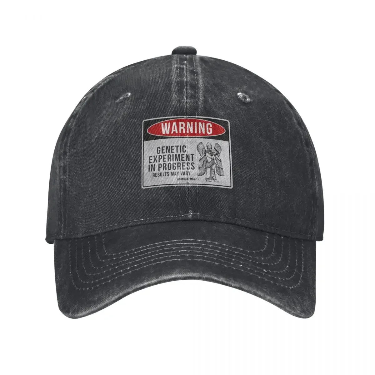 Funny Anunnaki Warning Sign - Genetic Experiement In Progress Baseball Cap Hat Luxury Brand Boy Child Women's