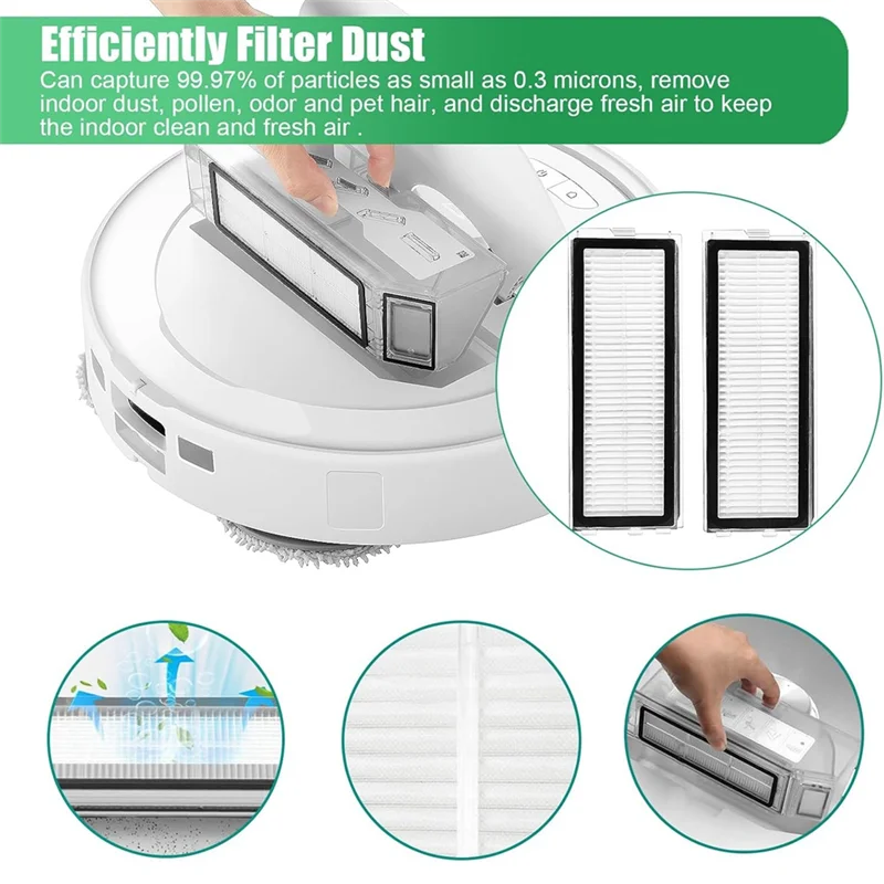 9M-Für Roborock Qrevo Curv Staubsauger Ersatzteile Wichtigsten Seite Pinsel Hepa-Filter Mopp Tuch Staub Taschen