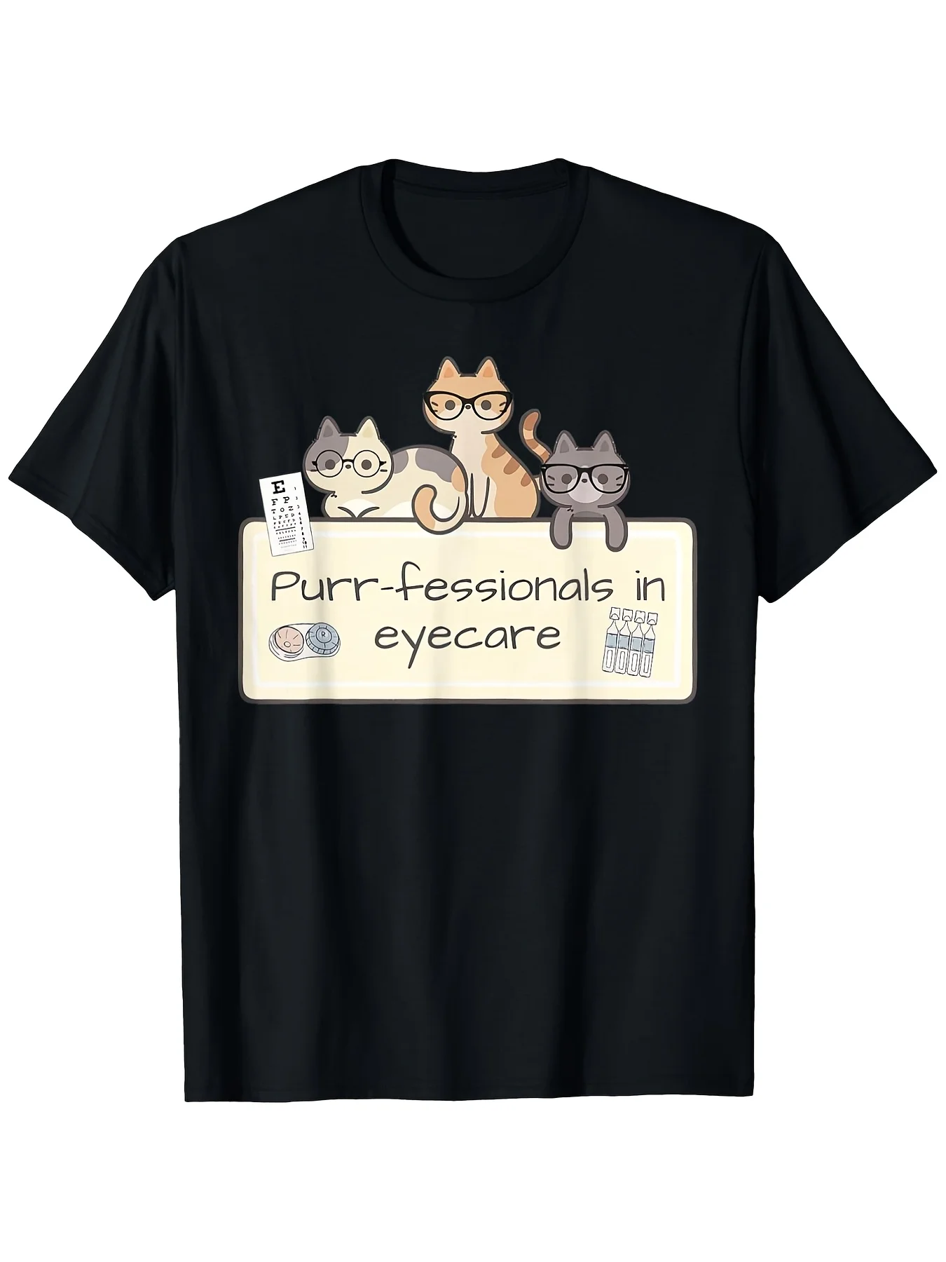 Cute Cats Optometry Eye Dr Optician Ophthalmologist Eye Care T Shirt Graphic Tees Men T Shirt Funny Tshirt 100% S Xxxxxl-Same St