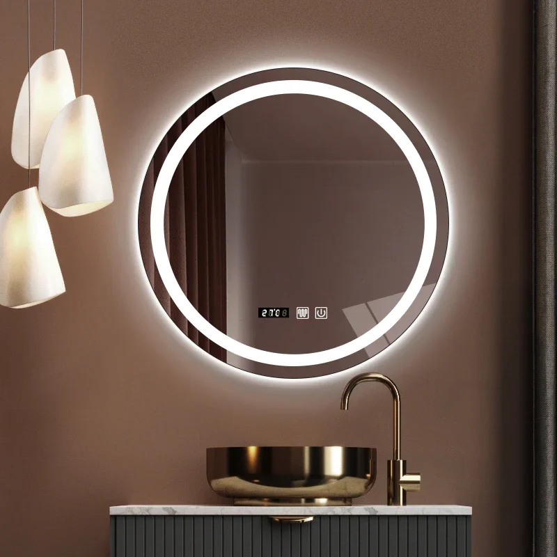 Illuminated Anti Fog Bath Mirrors Decorative Bright Bathroom Touch Bath Mirrors Shaving Ozdoby Do Pokoju Household Products