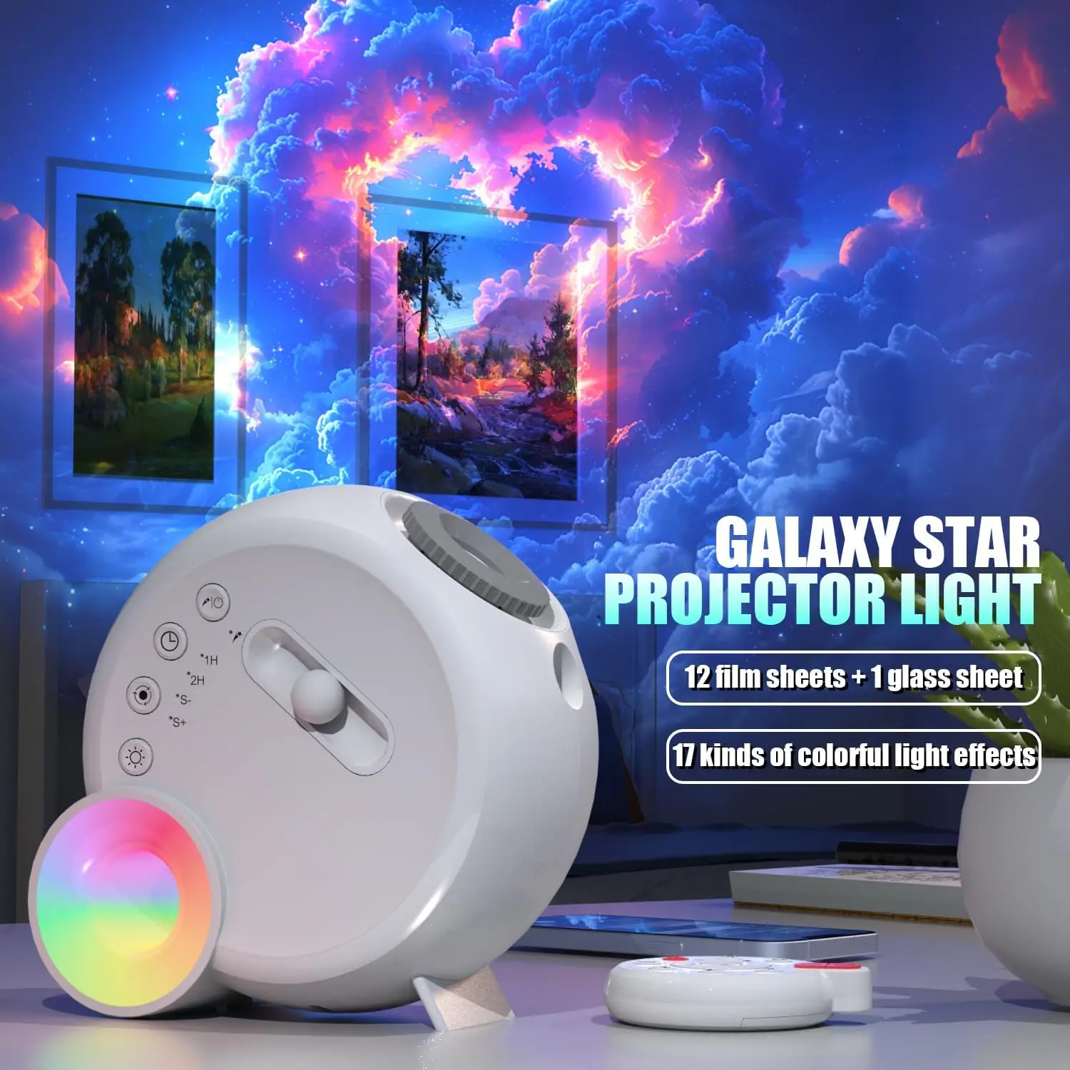 LED Night Light Galaxy Projector Starry Sky Projector Bluetooth Speaker Planetarium Night Lamp For Room Decorative Children Gift