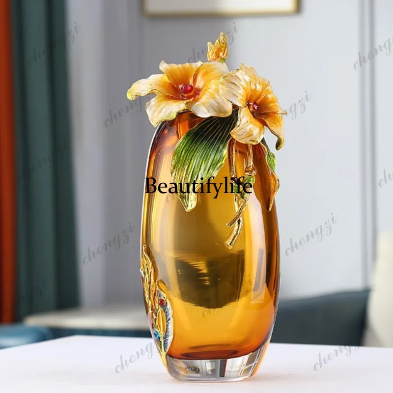 A95 entrance TV cabinet living room decoration ornament glass vase home enamel vase ornament