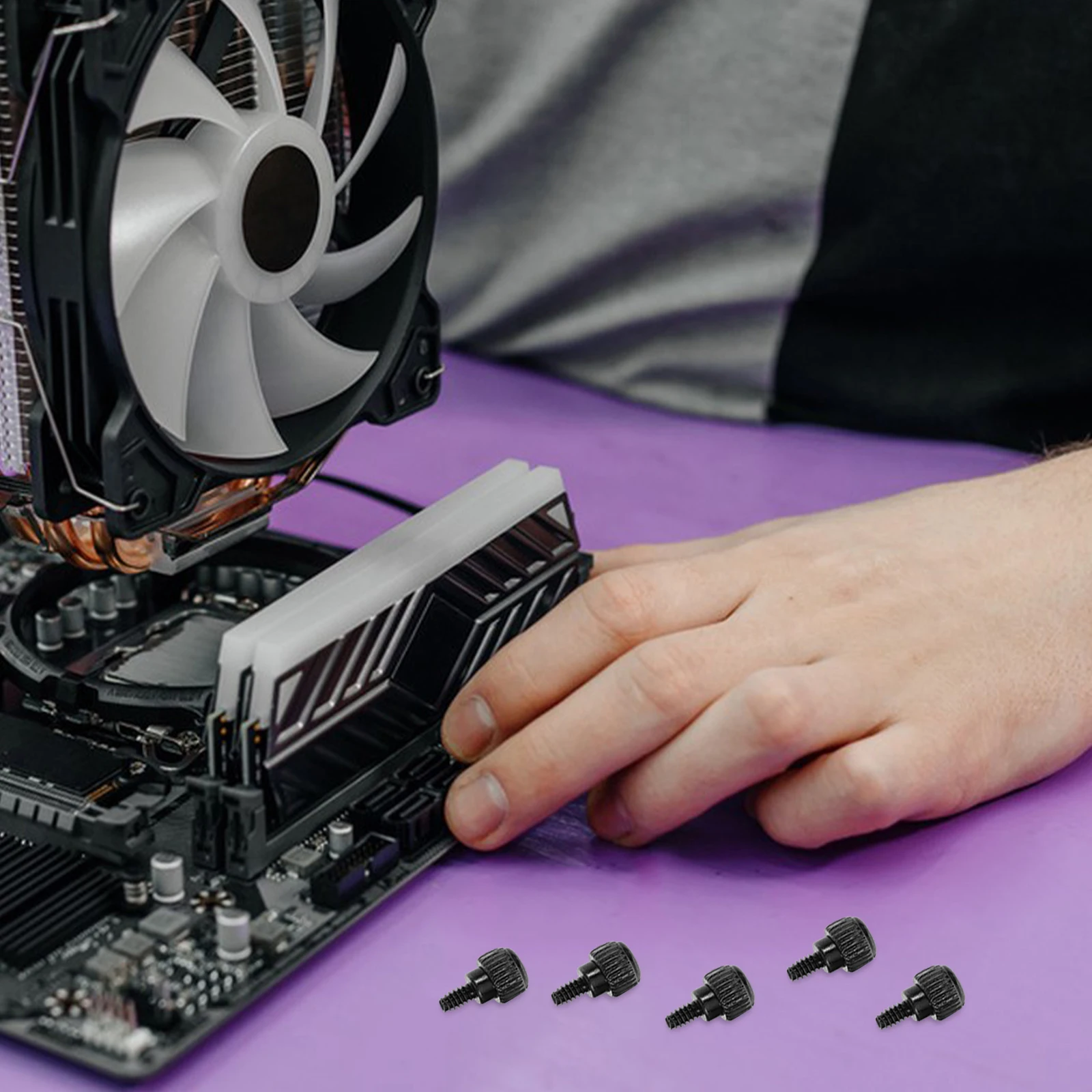 

10pcs Computer Case Screws Carbon Steel Thumb Screws For Diy Laptop Replacement Screw Set Hardware Kit