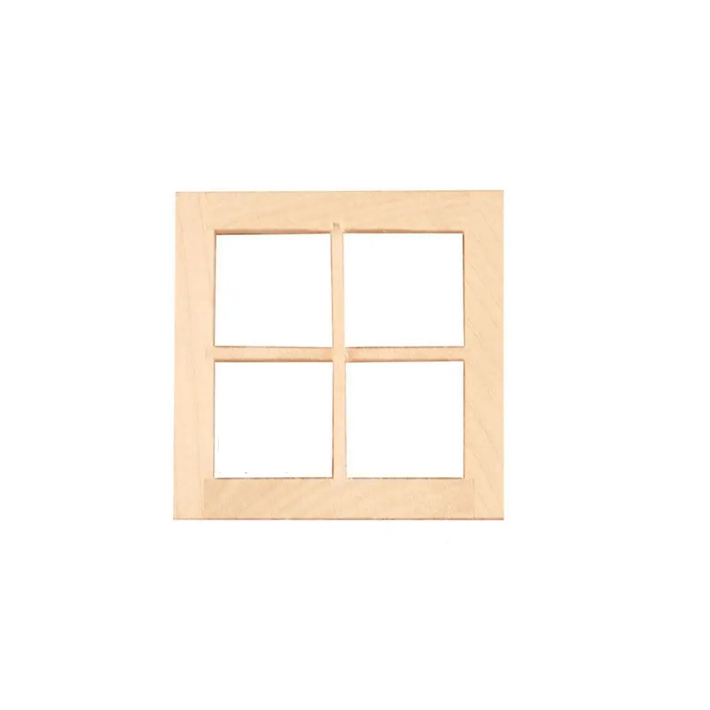 5 Styles 1/12 Dollhouse Furniture DIY Double Window  House Window Wooden Frame  Furniture Glass Plate