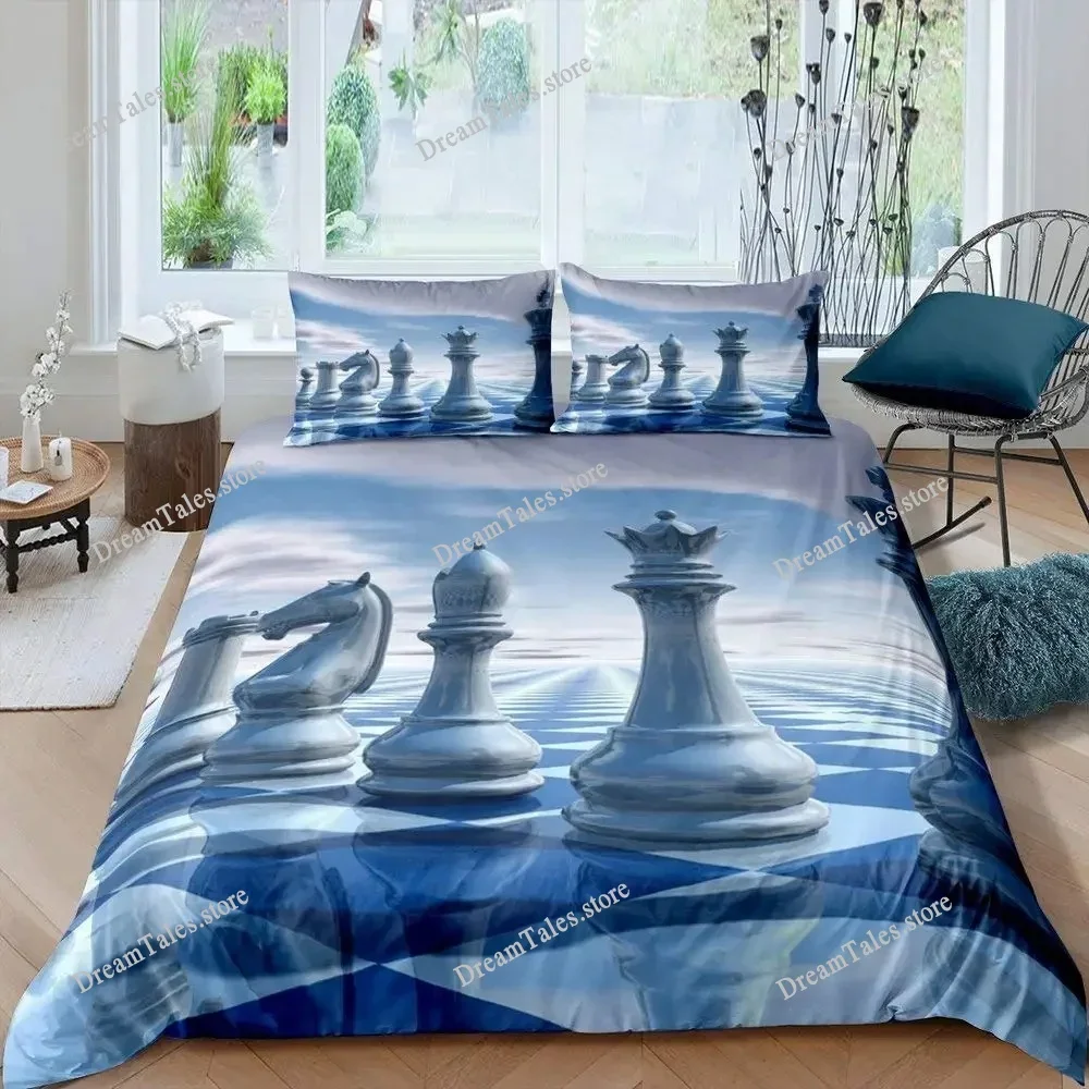 International Chess Bedding Set Single Twin Full Queen King Size Bed Set Aldult Kid Bedroom Duvetcover Sets Bed Sheet Set 2025