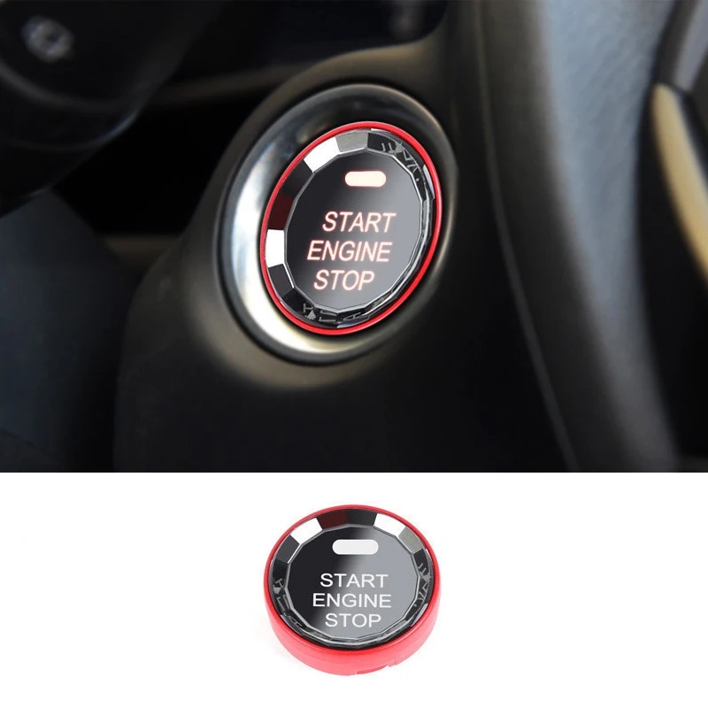 Crystal Style For Mazda 2 3 6 CX-3 CX-4 CX-5 CX-8 One-button START Stop Engine Button Replace Cover Modification Car Interior