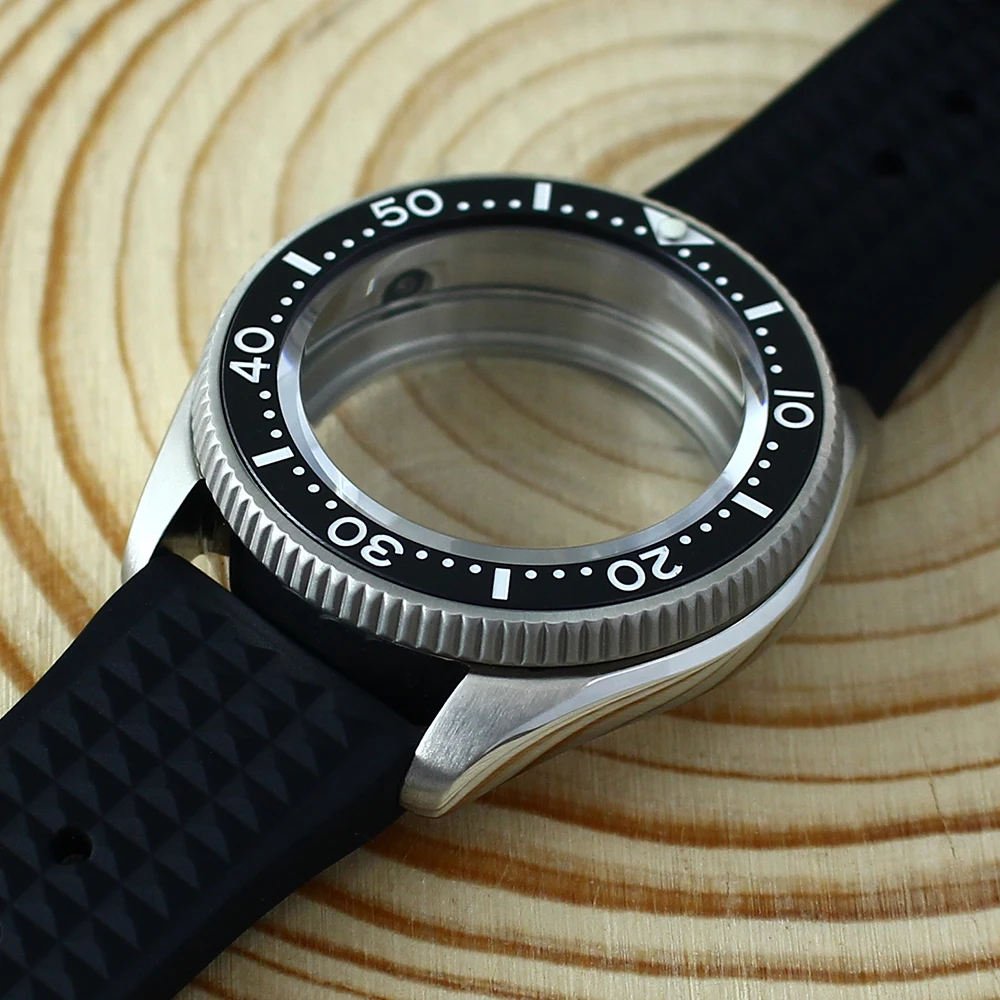 38mm silvery 3.8 Crown Watch Case Sapphire Glass For Seiko NH35 NH36 NH70 4R Movement Transparent/Solid bottom Cover SKX007/013