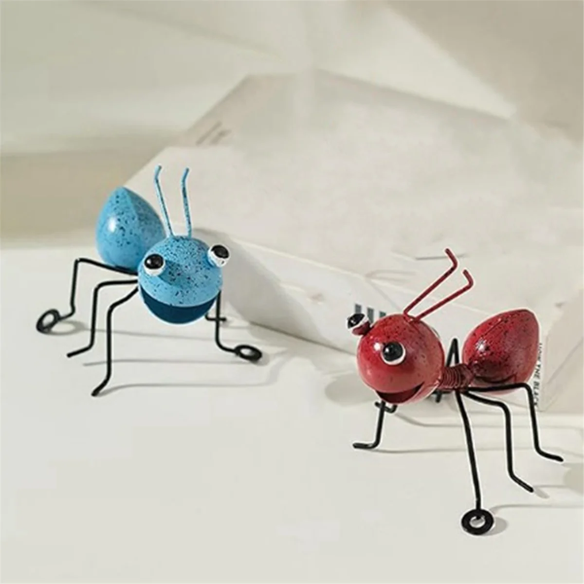 A71P 2 قطعة حديقة النمل الفن الحلي المعدنية النمل ديكورات جدرانية الحديد الفن في الهواء الطلق حديقة النحت حلية الحرف اليدوية #3