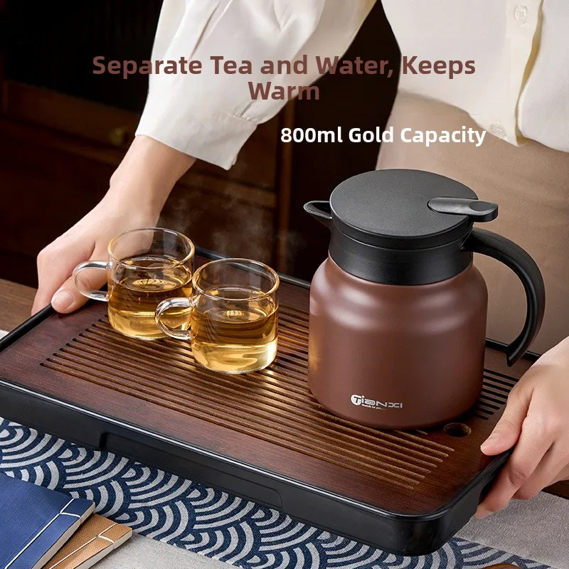 

Large Capacity Ceramic Inner Tea Brewing Pot with Water Separation for Home Use One Touch Water Dispensing Insulated Tea Pot