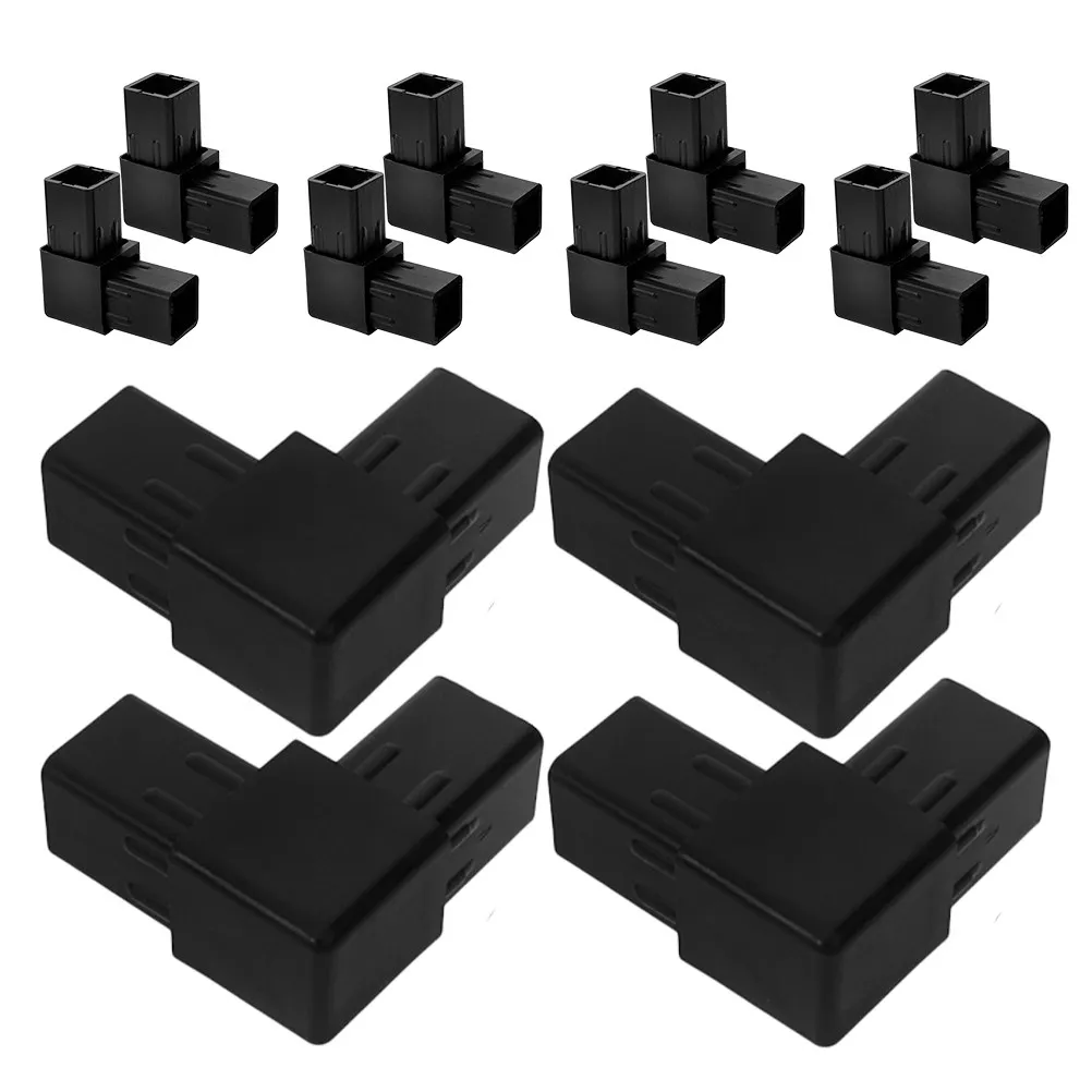 12Pcs Plastic Square Tube Connector 2 Way L Shape Tube Fitting Air Conditioner Support Frame Accessories Air Conditioner Parts