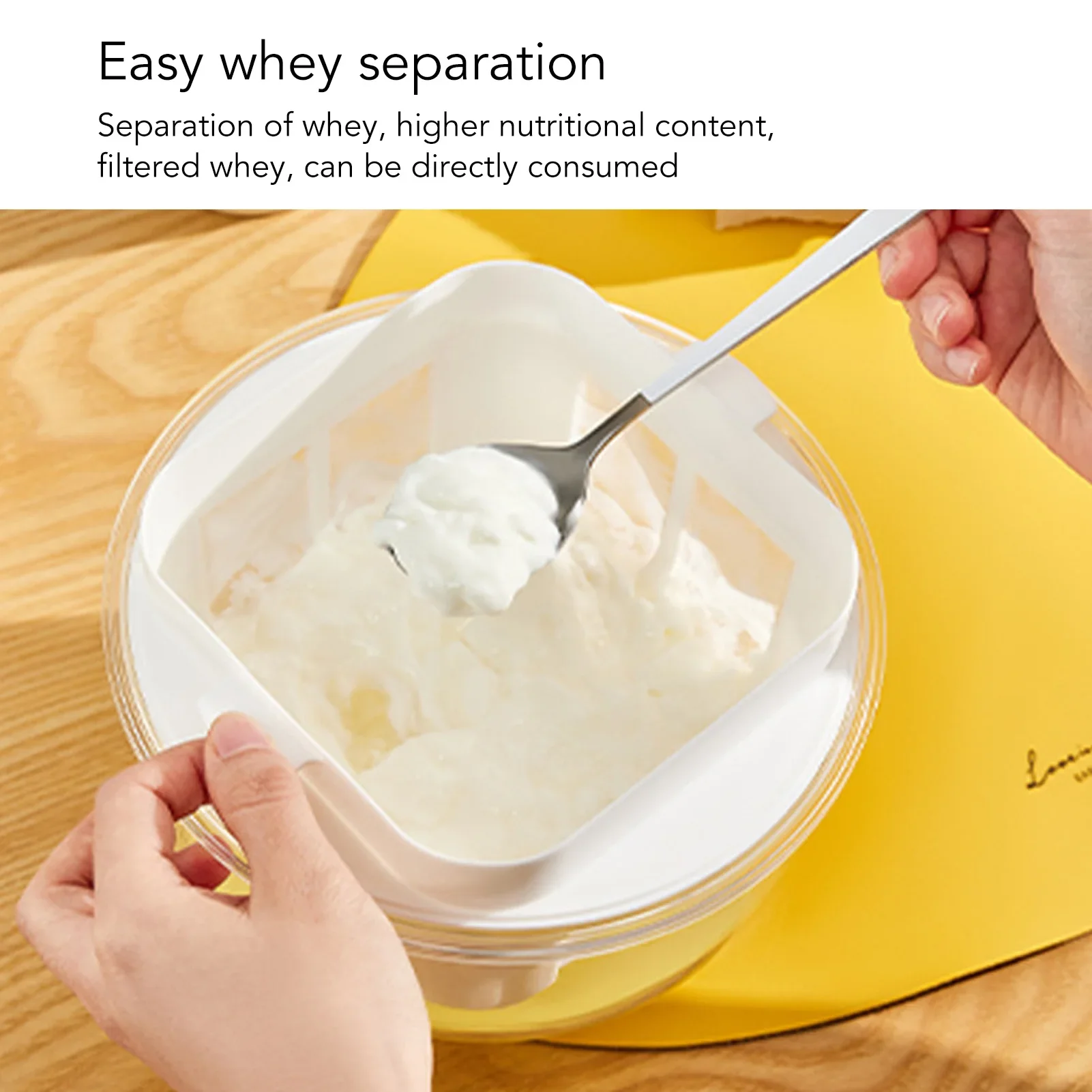 Yogurt Whey Separator Round Large Capacity Efficient Fine Mesh Yogurt Maker Filter for Home Kitchen