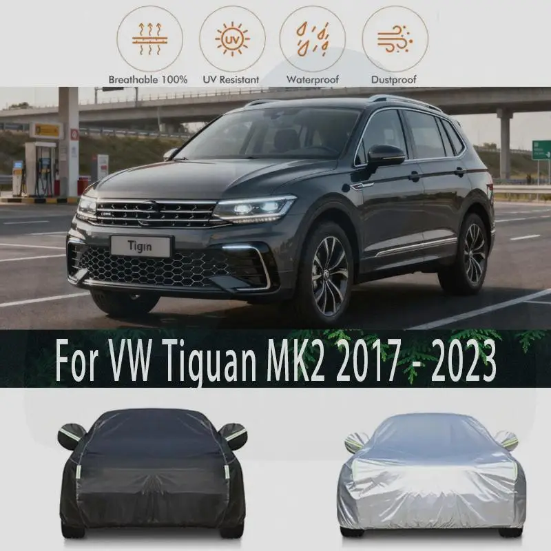 

Для VW Tiguan MK2 2017 2023, уличная защита, водонепроницаемый пылезащитный полный солнцезащитный козырек, снежный чехол, внешние автомобильные аксессуары, автомобильный чехол