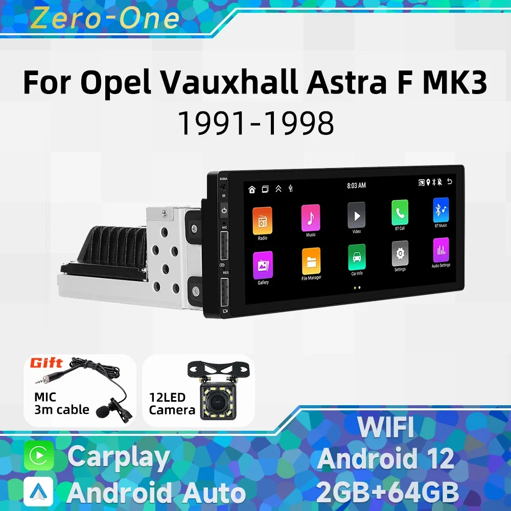 1Din Radio Android Car Multimedia for Opel Vauxhall Astra F MK3 1991-1998 6.9 Inch Screen Stereo Head Unit Carplay Autoradio GPS