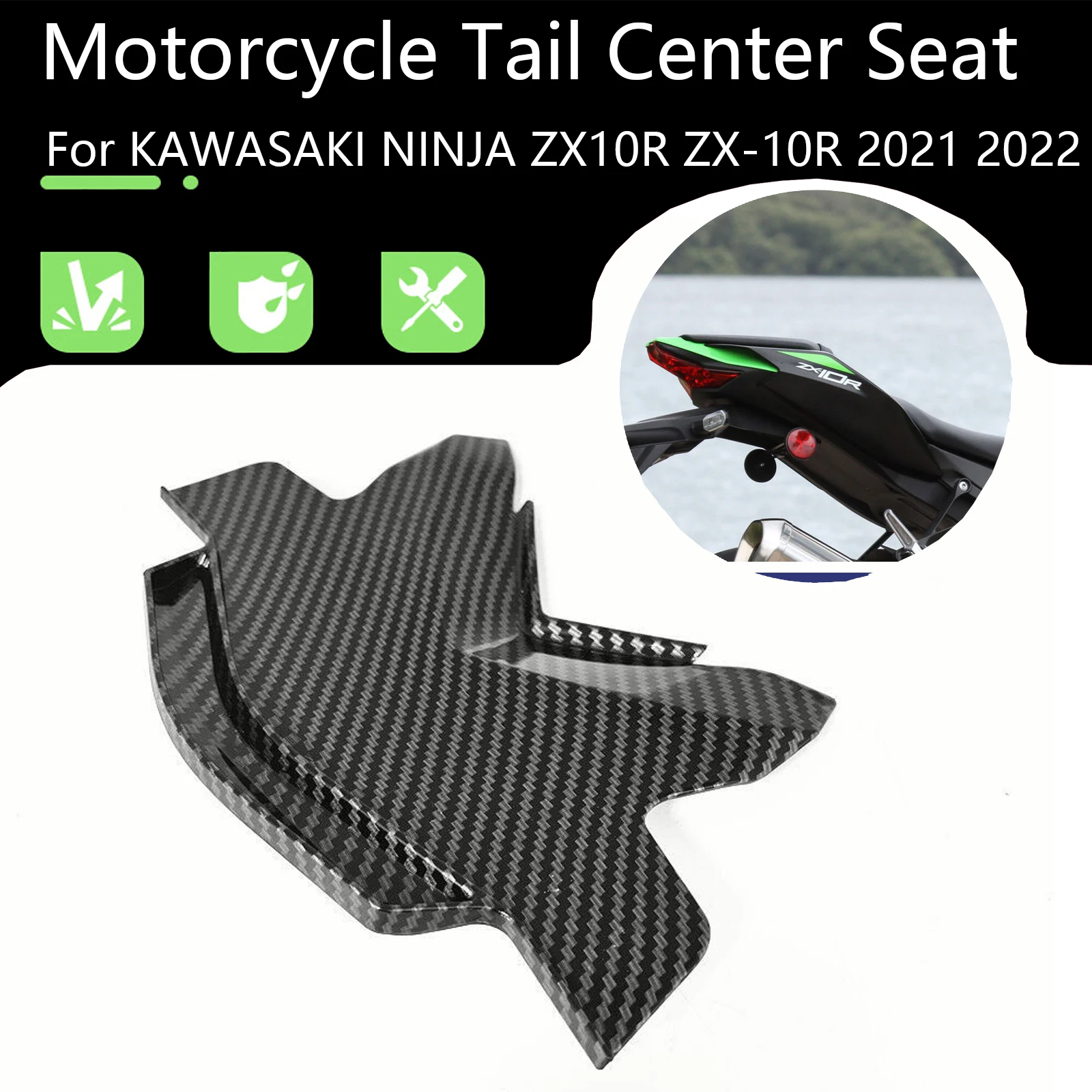 For KAWASAKI NINJA ZX10R ZX-10R 2021 2022 Motorcycle Accessories Rear Upper Tail Center Seat Fairing High-Quality ABS Carbon
