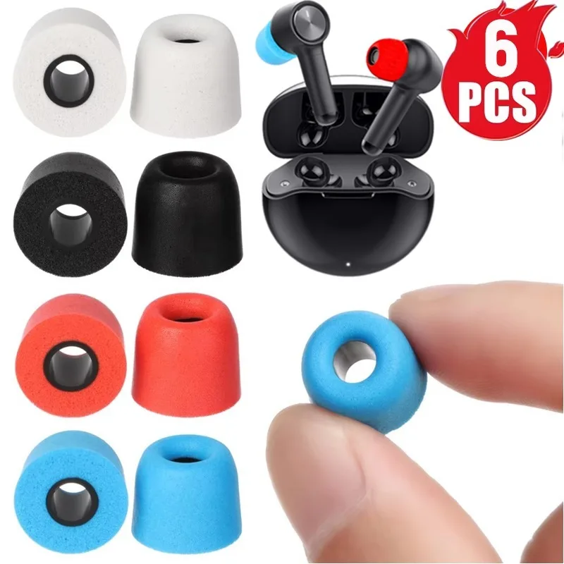 1-6Pairs Soft Memory Foam Earbuds Noise Reduction Replacement Ear Tips EarPads Earphone Eartips For 4.5mm Nozzle In-Ear Earphone