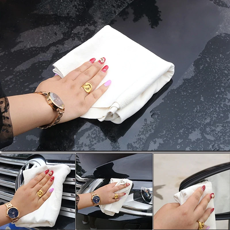 Car Wash Products Suede Wipes Water Absorbing Quick Drying Thickened Natural Deer Skin Car Wipes Rags Automotive Products