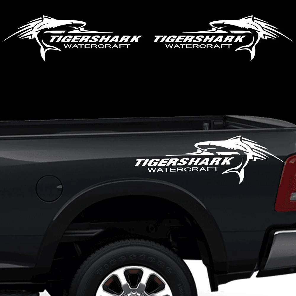 Graphic Vinyl Decal Shark Sticker for Pickup Truck Bed Side SUV Boat Jet Ski Body Auto Tigershark Watercraft Styling Accessories