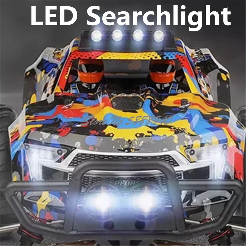 Brushless Power High Speed RC Car 1:10 4WD 60KM/H Metal Gear LED Searchlight Four Wheel Independent Suspension Radio Control Car