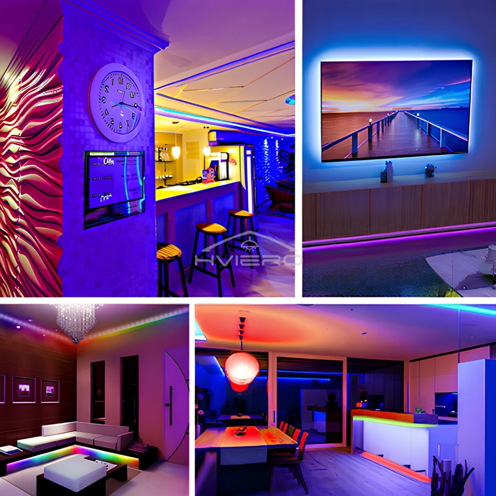 RGB Flexible Ribbon Ambient Lighting Led 5050 SMD LED Strip Lights 5M 300Led Wall Lamps Tape Diode 24key Control Home Decorative