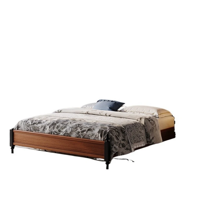 

25 Song-style aesthetic French solid wood beds, retro master bedroom bed 1.5m 1.8m medium and ancient double bed, solid wood bed