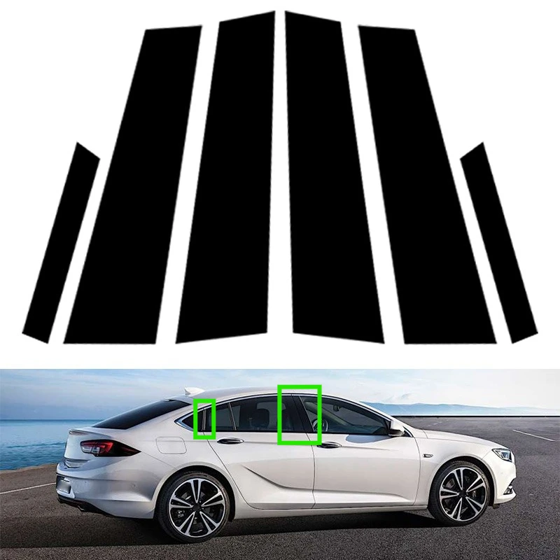 Car Pillar Posts Cover Window Door Side Trim Stickers Accessory Glossy Black For Opel Insignia 2017-2022 Buick Regal 2017-2023