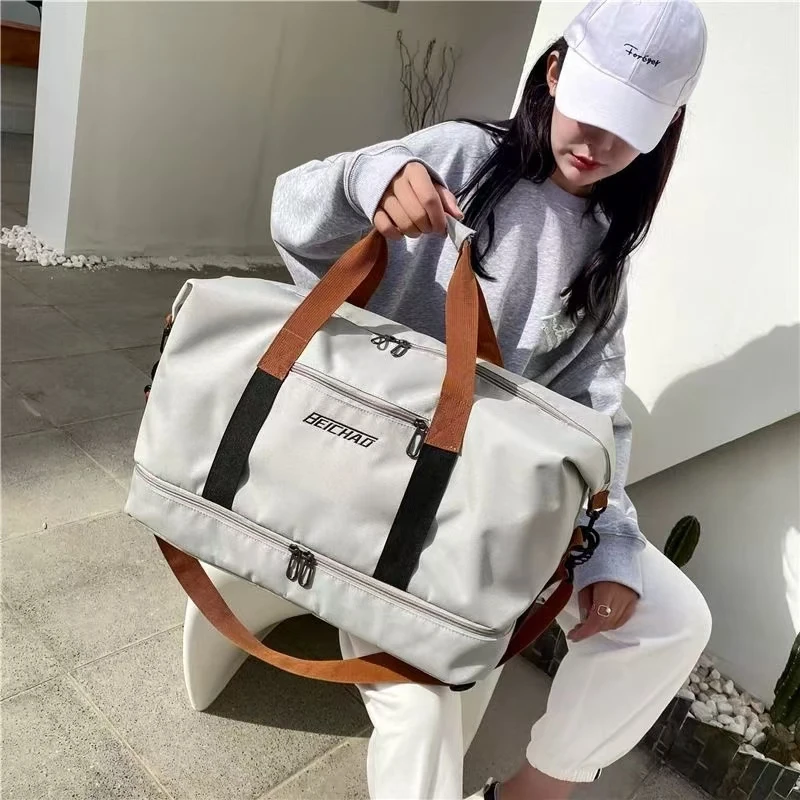 

Travel Bags For Women Large Capacity Sports Shoulder High Quality Handbags Waterproof Weekend Female Messenger Tote Dry And Wet