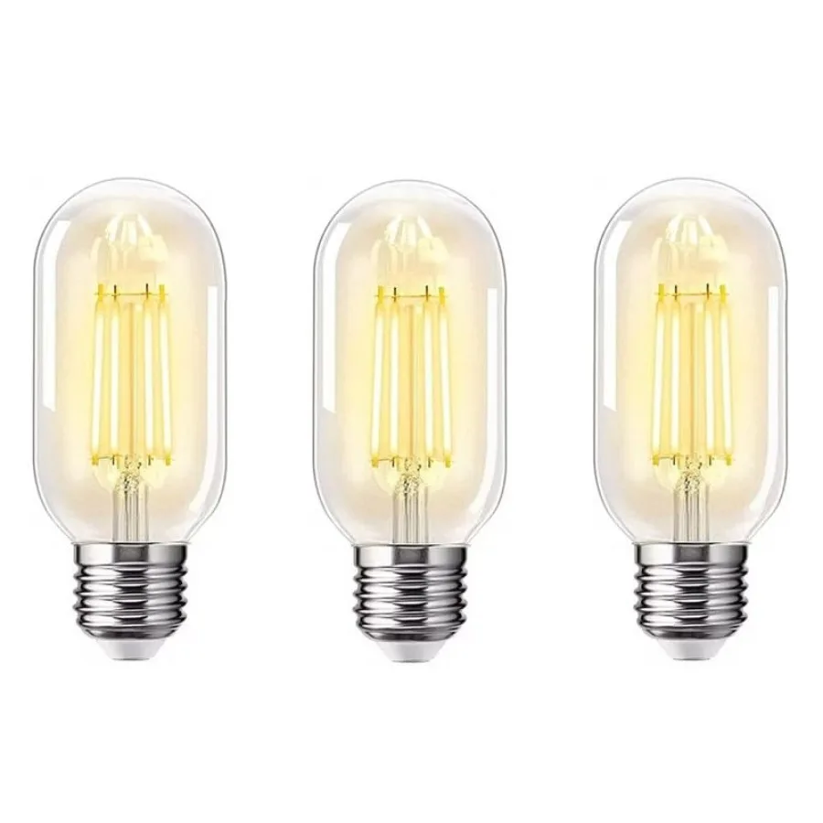 

E26 LED Light Bulb 4W, Equivalent 40W, E26 Tubular Light Bulb Non Dimmable 2700K, Antique Clear Edison Filament Bulb, Pack of 3