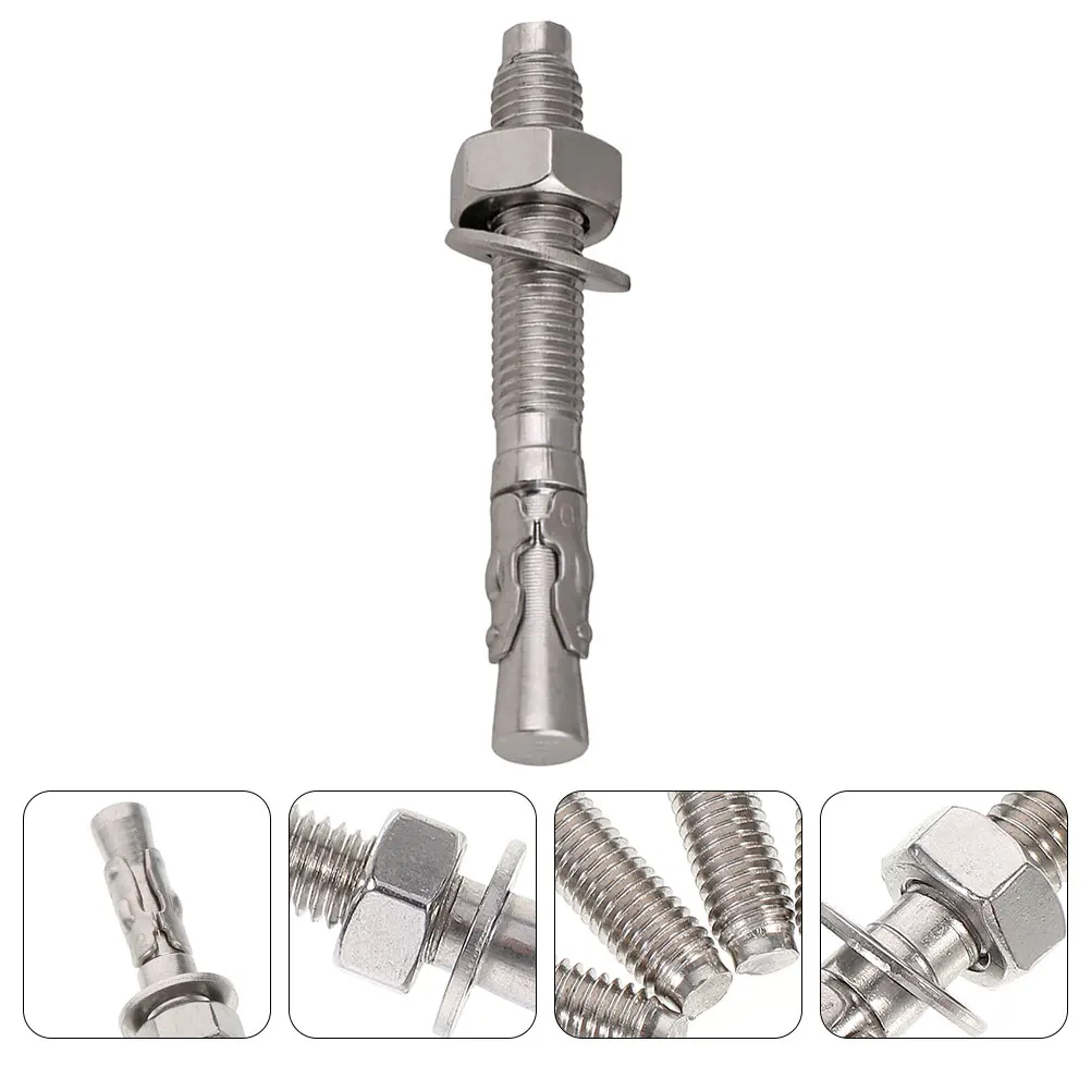 

2pcs 304 Stainless Steel Wedge Anchor Heavy Duty Expansion Screws Wall Fasteners Secure Easy Installation For Indoor