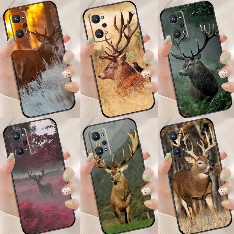 STUNNING DEER Animal Case For OnePlus 11 10T Nord 2 3 Lite Realme 10 Pro Plus GT Neo 5 2T 3T C21Y C30 C33 C35 C55