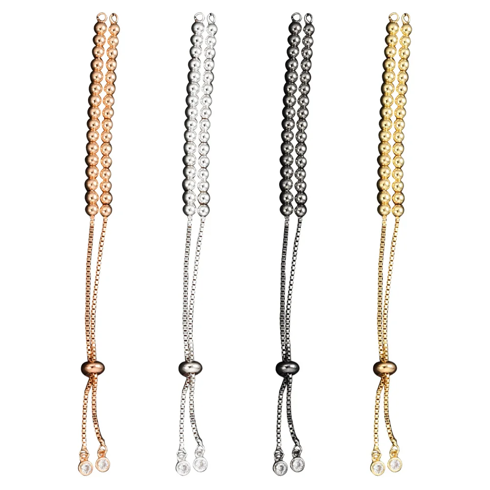 

4Pcs Brass DIY Adjustable Semi-Finished Bracelets Hand Chain Jewelry Accessories Reliable for Comfortable Wear Women Girls Gifts
