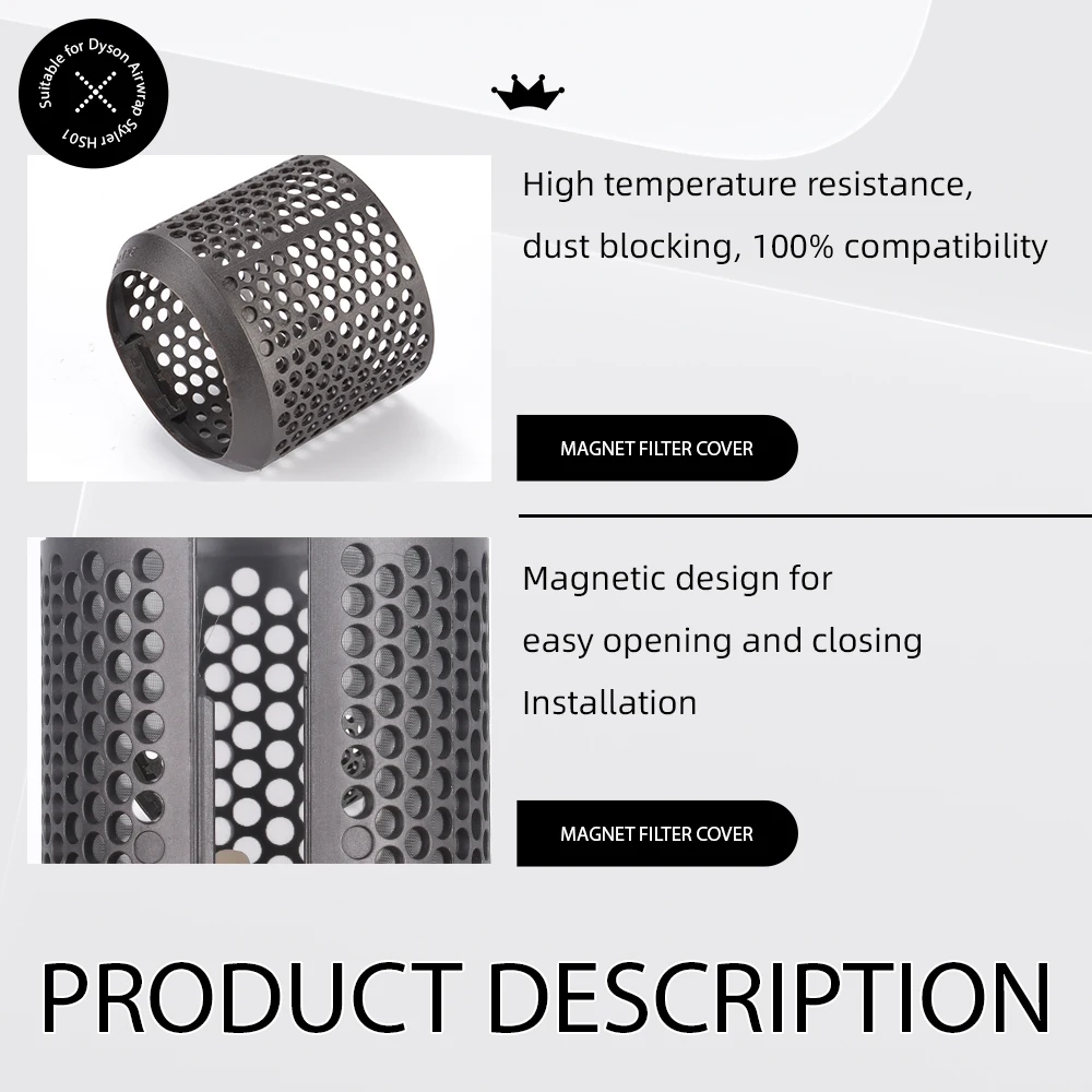 For Dyson HS01 Magnetic Outer Filter Cover, Durable Replacement Filter Cleaning Mesh Attachment Accessories for Airwrap HS01