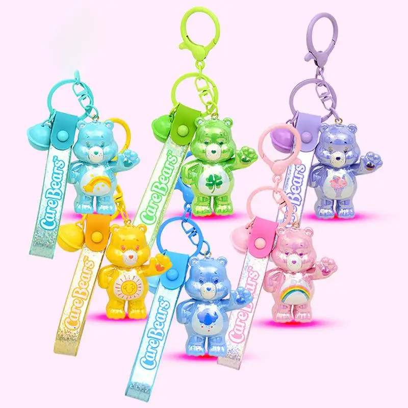 Popular Care Bears Animation Peripheral Electroplating Keychain Doll Pendant Bag Pendant Kawaii Girl Y2K Bag Pendant Gift