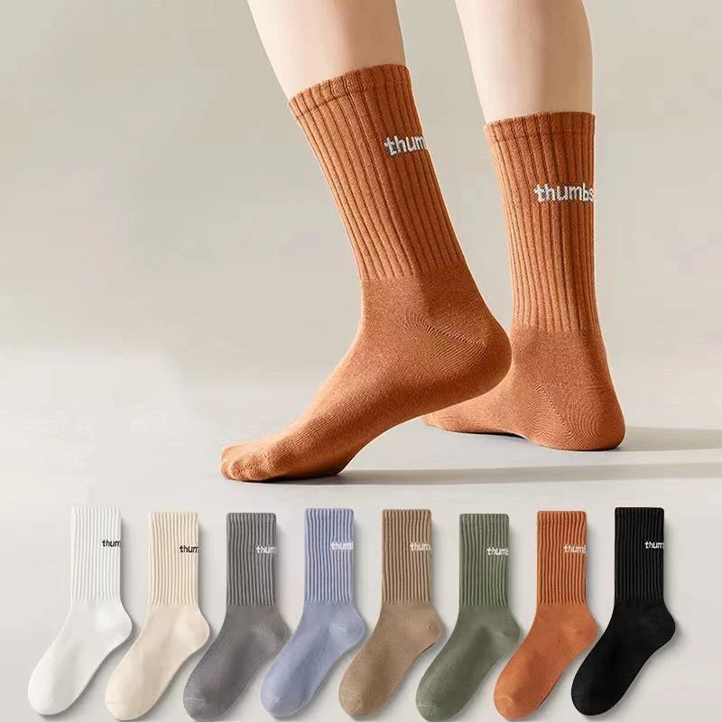 1pair College Tooling Style Socks  Lovers All-match Wear-resistant Thick Line Socks Autumn And Winter Sports Deodorant Pile Sox