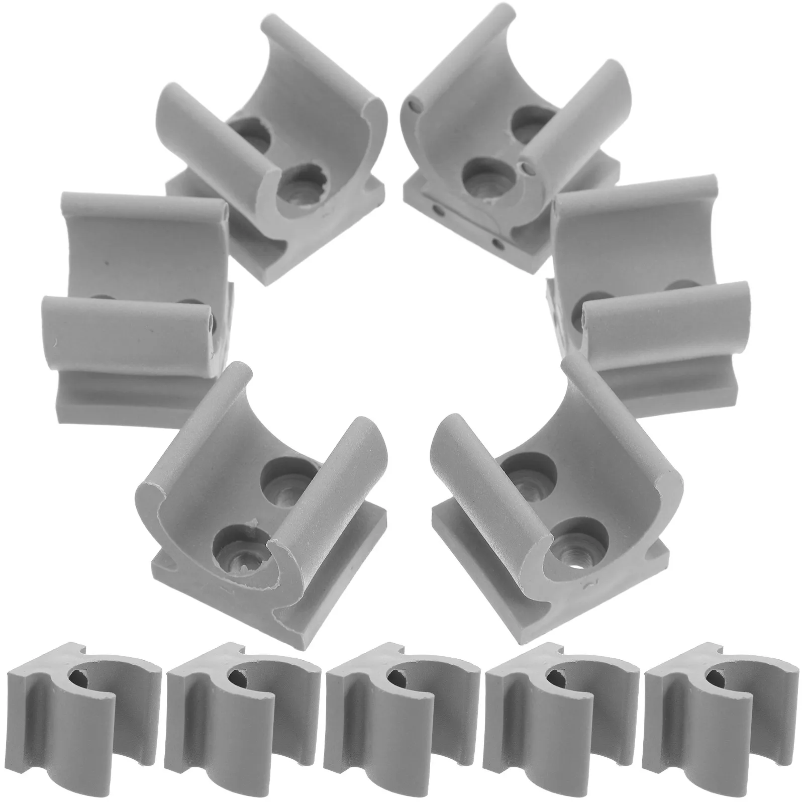 24Pcs Wheelchair Commode Chair U-Shaped Plastic Tube Clamps Gray Replacement Toilet Seat Pipe Holder Toilet Seat