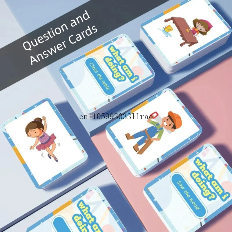 English Parent Child Q&A Card Behavioral Cognition Early Education Flash Card Education Enlightenment Children Interactive Card