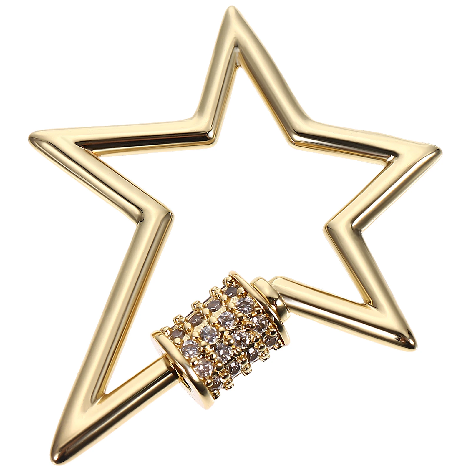 

1pc Pentagram Necklace Copper Jewelry Link Connector Screw Carabiner Lock Charm Pendant Accessory Star Links Secure Handicraft