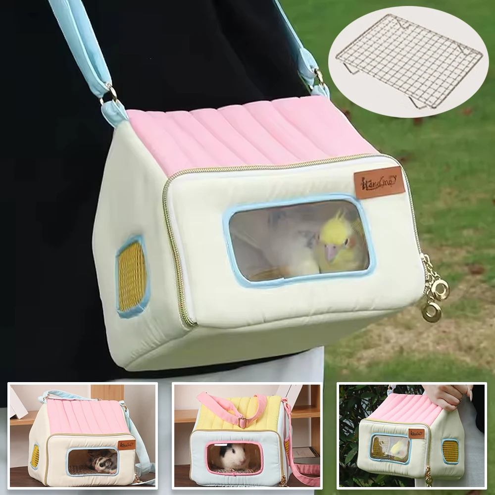 

2026 Portable Pet Bird Cage Parrot Carrier Travel Bag Breathable Lightweight Hamster Squirrel for Small Animals Pet Accessories