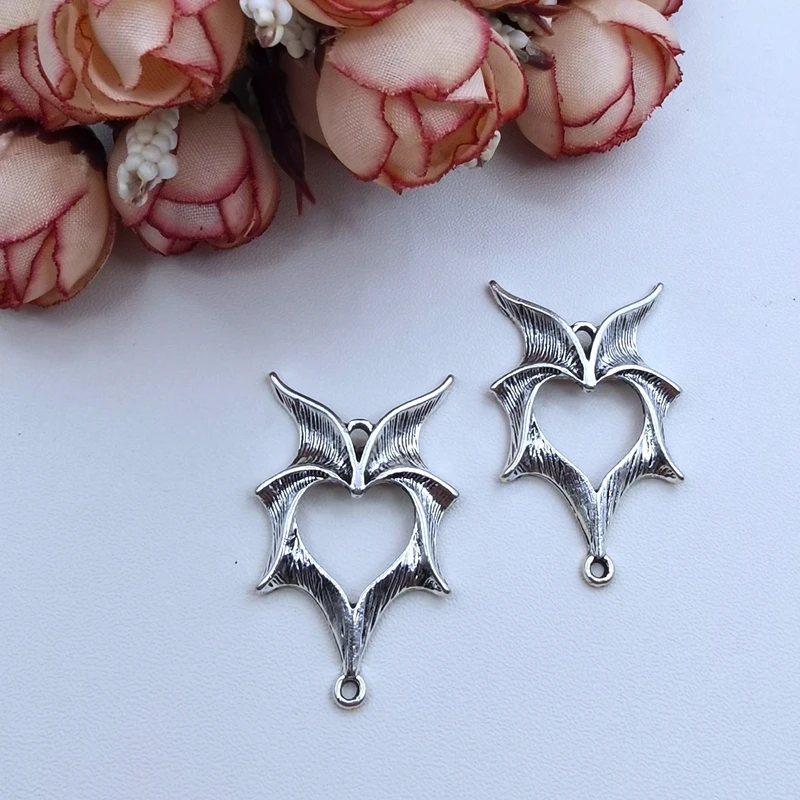 8pcs 35x22mm Tibetan Silver Gun Black Magic Wing Dragon Wing Batwing Love DIY Jewelry Making Charm