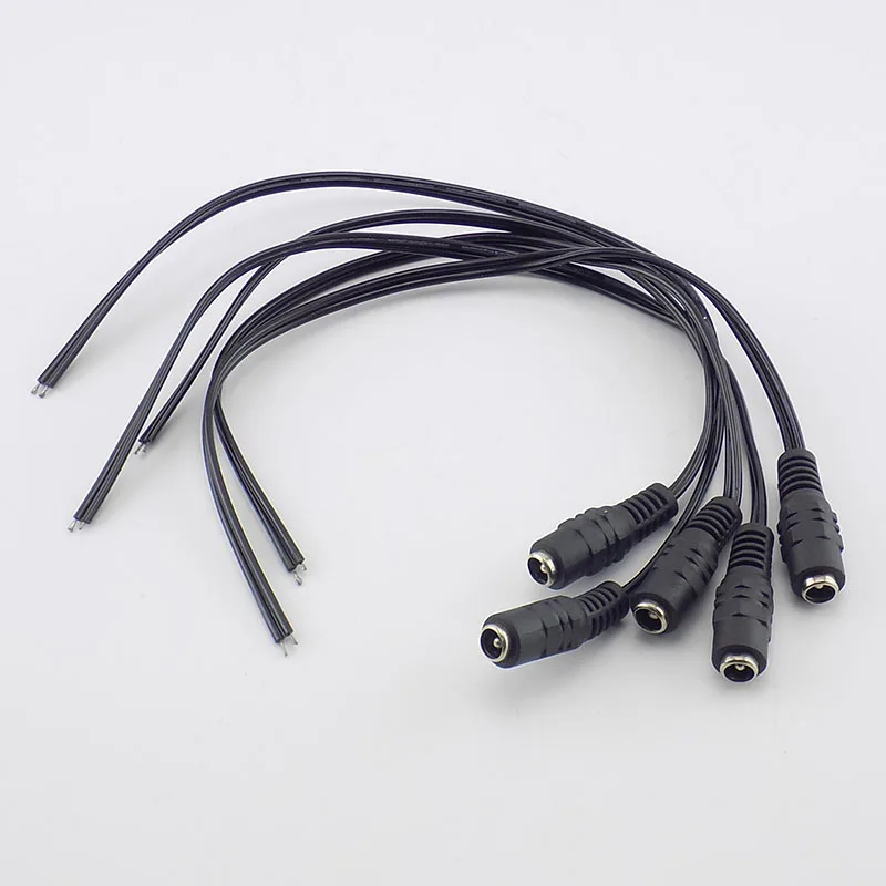 5pcs DC Power Female Cable 12V Plug DC Adapter Cable Plug Connector for CCTV Camera LED Strip Plug 5.5*2.1mm C3
