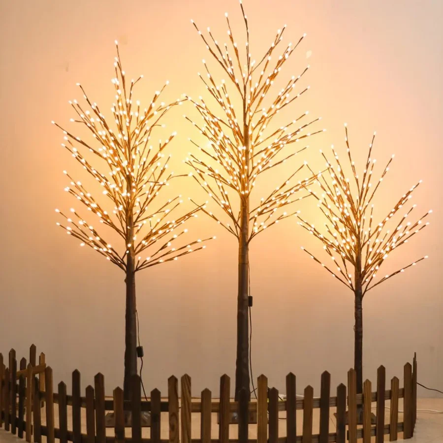 

Brown Lighted Birch Tree 1.5M 1.8M 2.1M Artificial Lighted Christmas Tree Light Up Birch Tree Christmas Holiday Decor