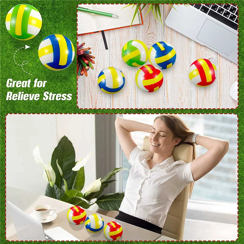 

Hot Sale 24 Pcs Mini Volleyball Stress Balls Foam Sports Relief Stress Ball Soft Small Volleyball Toys Ball Gift Filler