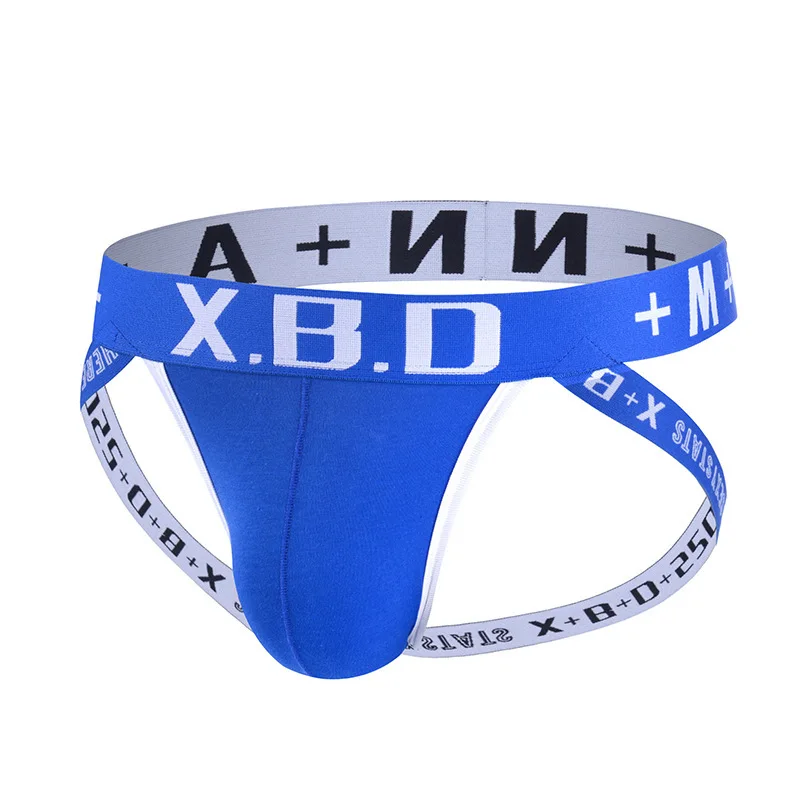 Men's Sexy Jockstrap Cotton Breathable Comfortable Youth Low-rise U Convex Pouch Underwear Gays Erotic Open Buttock Sports Thong