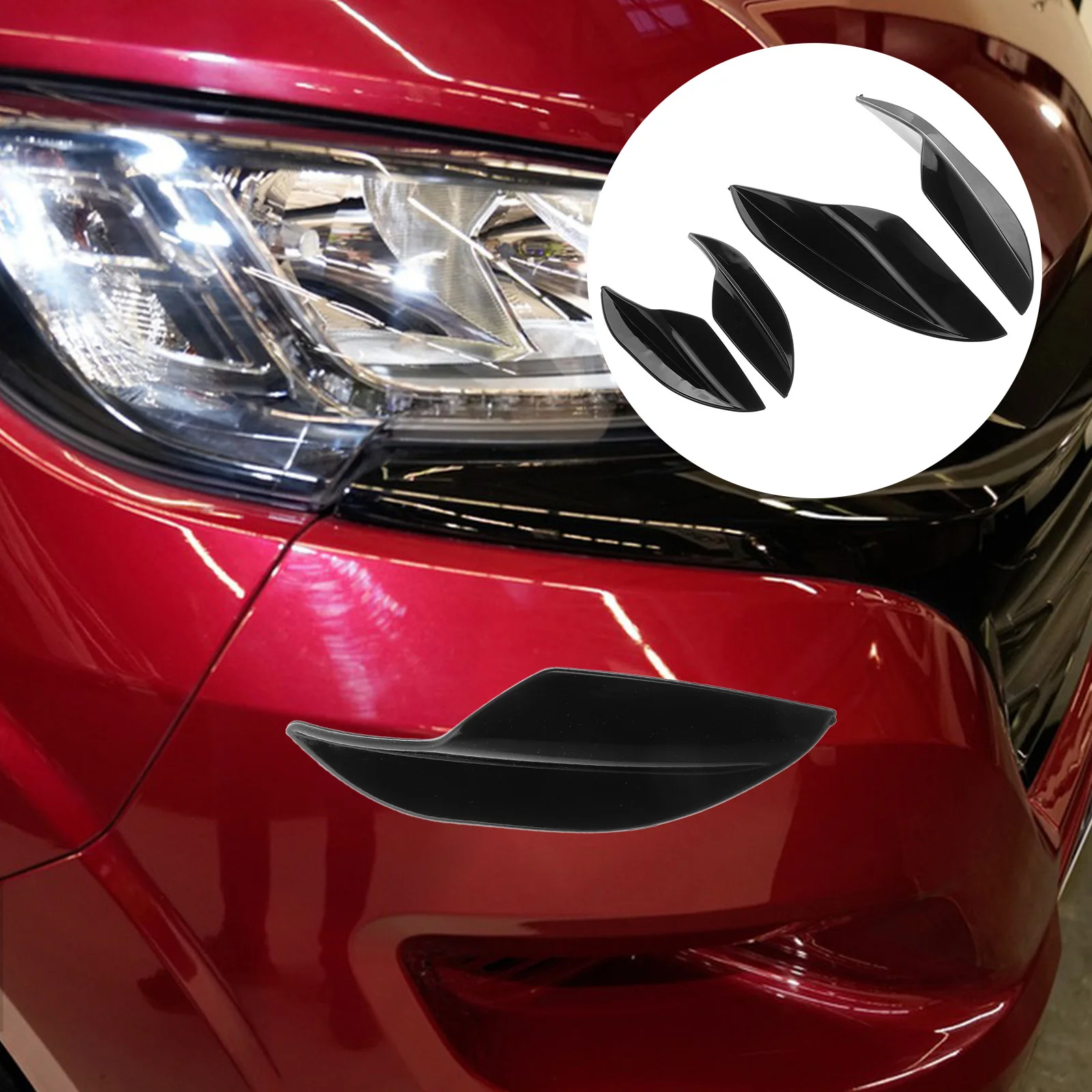 

2Pairs Carbon Fiber Rear Lower Bumper Diffuser Spoiler Fin Protector Universal Car Tail Spoiler Automotive Vehicle Accessory