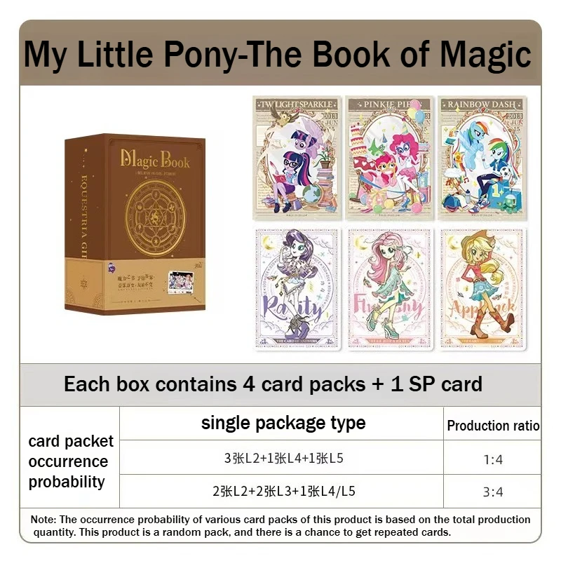 KAYOU Little Pony Magiczna Karta Książka Oryginalne Całe Pudełko Przyjaźń Dźwiękowy Boom Karta Kolekcja Anime Karta Peryferyjna Zabawka Prezenty