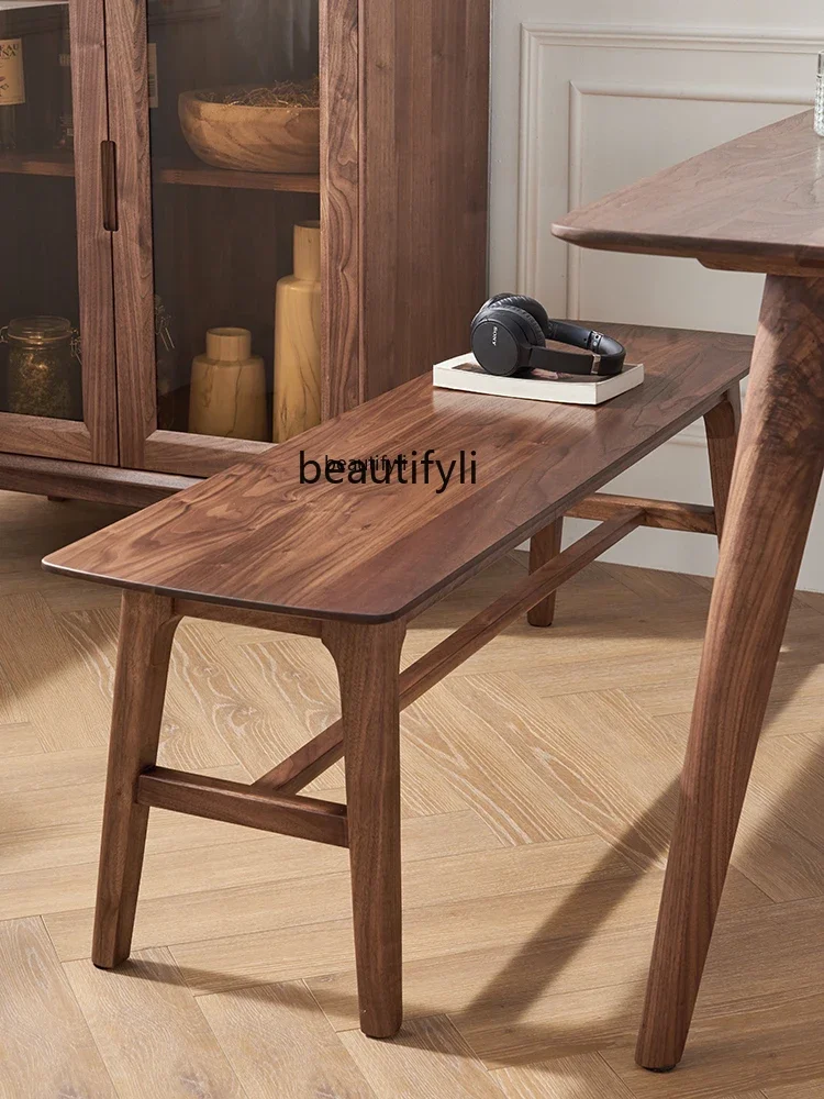 

A13 North America Black Walnut Wooden Bench Dining Table New Chinese Household Long Board Solid Wood Shoe Changing Stool