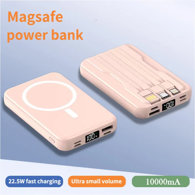 Imagem -04 - Magsafe-banco de Potência sem Fio 10000 Mah Carregamento Rápido Banco de Potência Portátil com Cabo Embutido