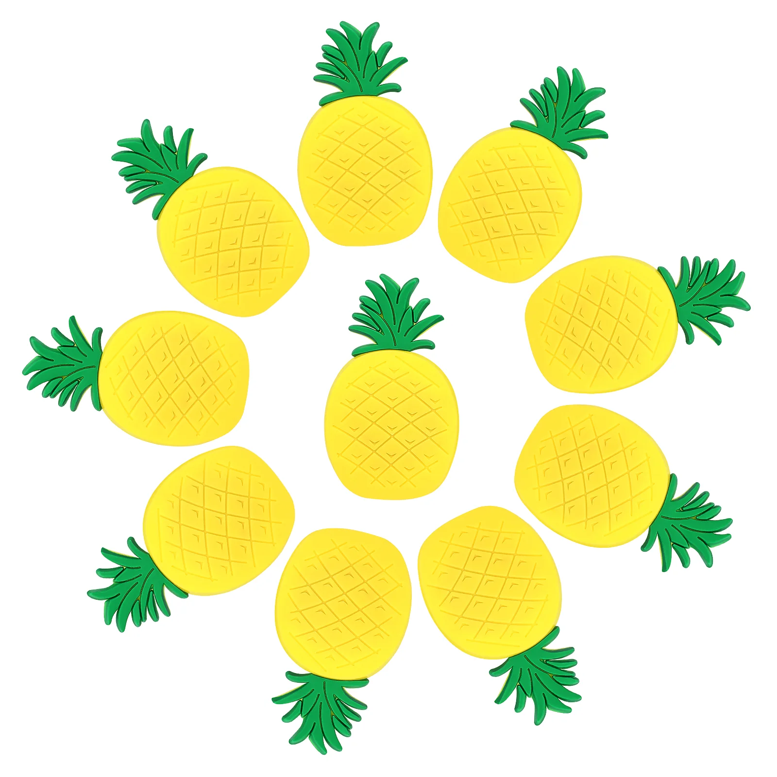 10Pcs Flexible Refrigerator Magnets Decorative Fridge Whiteboard Pineapple Decorations Exquisite Fruit Refrigerator Sticker